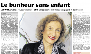 Le bonheur sans enfant – Le portrait. Elle a refusé d’être mère : Édith Vallée raconte son choix, partagé par 5% des Français. Le Courrier de l’ouest